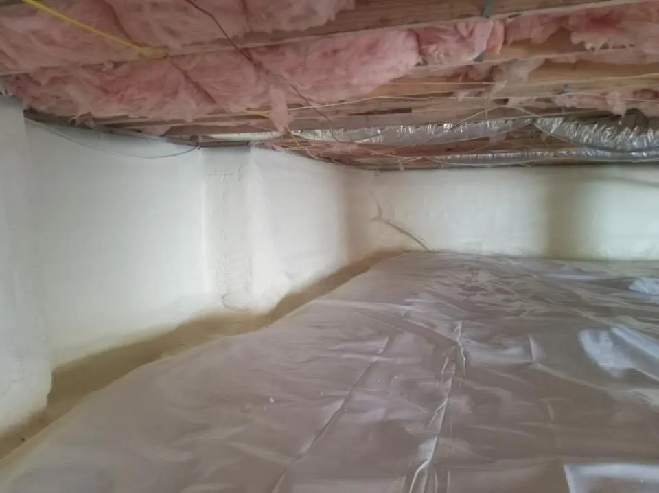 Crawl space encapsulation with closed-cell spray foam for Spray Foam Roofing in Longwood